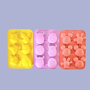 Set of 3 Disney Daiso Silicone Cake Molds Monsters Inc Winnie the Pooh Mickey